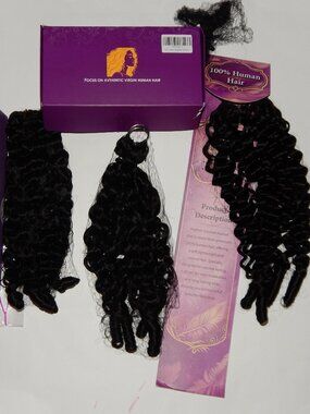 3 Bundles 60g/Ea 20" Burmese Human Hair Crochet Extensions 180g Total